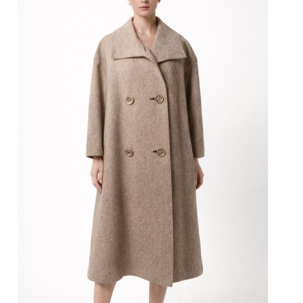 Vintage Youthcraft Brown Textured Coat Butterfly Collar Silk Lined